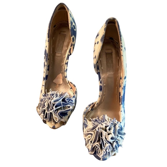Rachel Rachel Roy Tie Dye Denim Open Toe Pumps - Picture 2 of 6